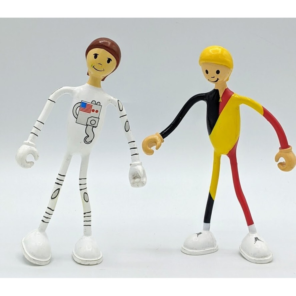 2 Lot Kid Galaxy‎ Rubber Bendo Figures Commander Galaxy Float Space Gymnastic